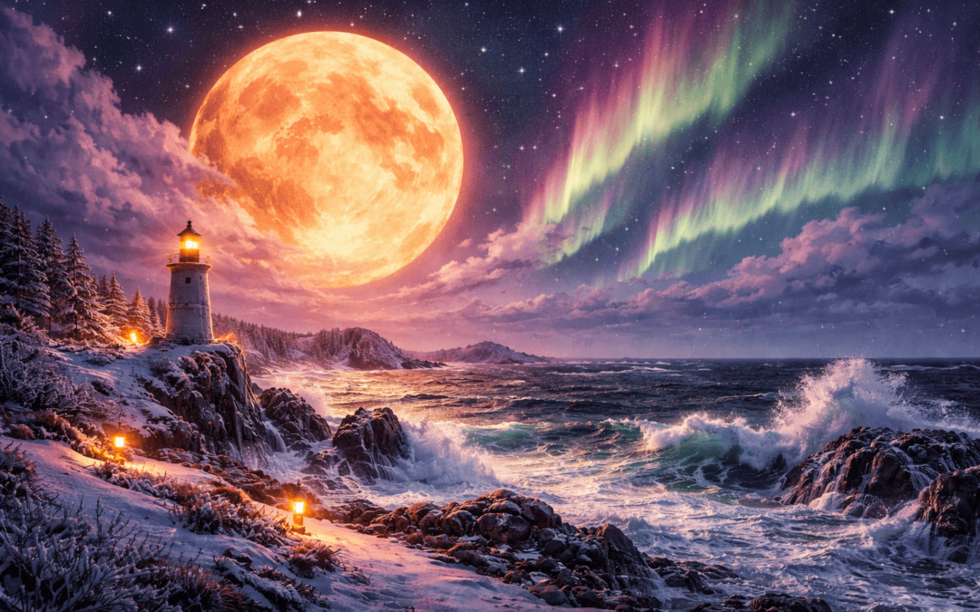 pleine lune février 2026 neige glace lion